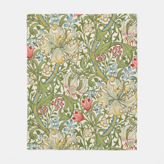Golden Lily van William Morris Fleece Deken (Voorkant)