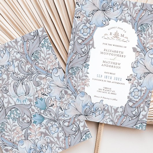 Golden Lily Wedding Suite Roze Crème Morris Kaart