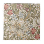 Golden Lily William Morris Arts Crafts Floral Cera Tegeltje (Voorkant)