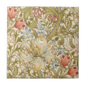 Golden Lily William Morris Arts Crafts Floral Tegeltje (Voorkant)