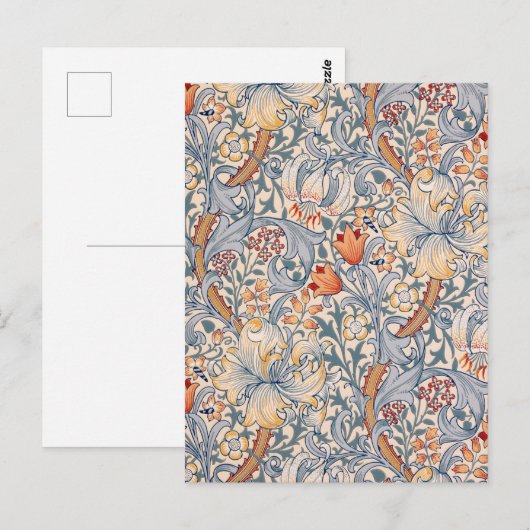 Golden Lily, William Morris Briefkaart (Voorkant / Achterkant)