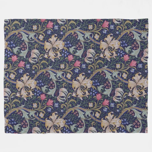 Golden Lily, William Morris Fleece Deken (Voorkant (Horizontaal))