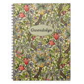 Golden Lily William Morris  Floral Monogram Notitieboek (Voorkant)