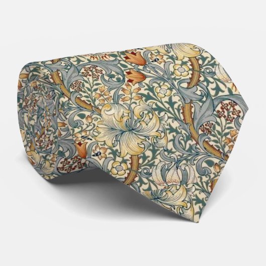 Golden Lily William Morris Floral Stropdas (Opgerold)