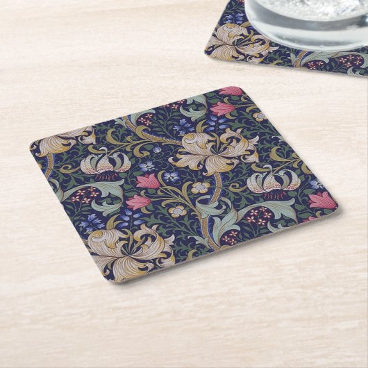 Golden Lily, William Morris Kartonnen Onderzetters (Schuin)