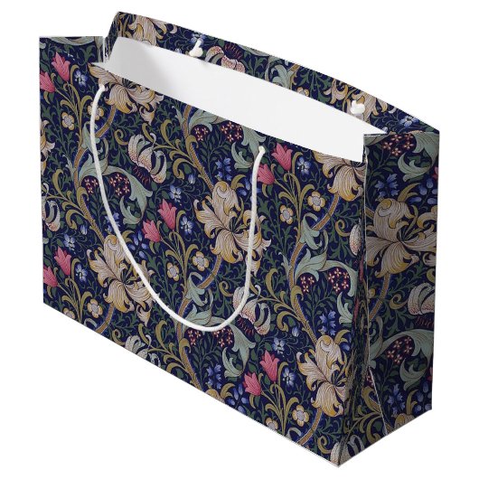 Golden Lily, William Morris Large Gift Bag Groot Cadeauzakje (Achterkant Gekanteld)