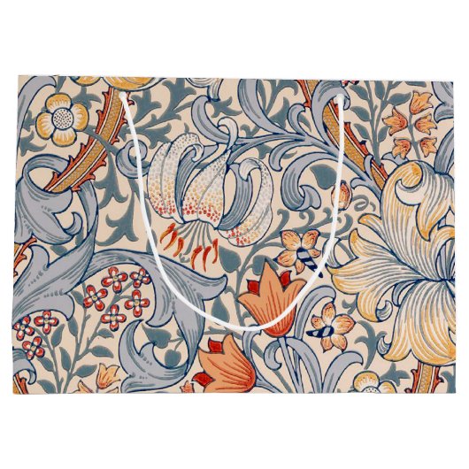 Golden Lily, William Morris Large Gift Bag Groot Cadeauzakje (Achterkant)