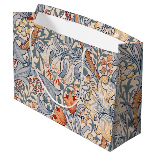 Golden Lily, William Morris Large Gift Bag Groot Cadeauzakje (Achterkant Gekanteld)