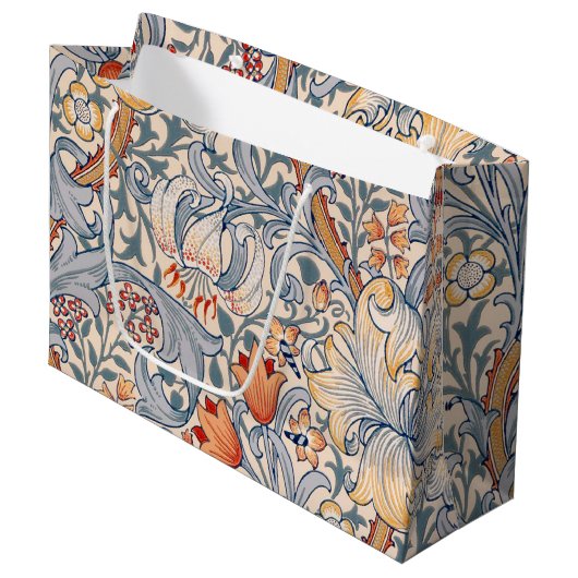 Golden Lily, William Morris Large Gift Bag Groot Cadeauzakje (Voorkant Gekanteld)