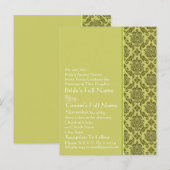 Golden Limoen Damask bruiloft uitnodiging Briefkaa Briefkaart (Voorkant / Achterkant)