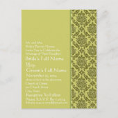Golden Limoen Damask bruiloft uitnodiging Briefkaa Briefkaart (Voorkant)