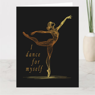 Golden Line Art Ballerina - Ik dans voor mezelf Bedankkaart
