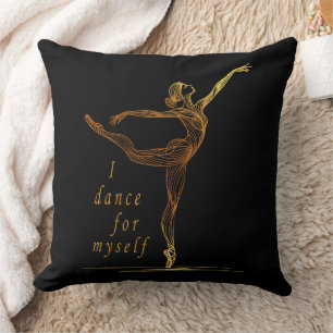 Golden Line Art Ballerina - Ik dans voor mezelf Kussen
