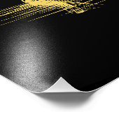 Golden Line Art Ballet Dancer Elegante Illustratie Foto Afdruk (Hoek)