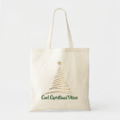 Golden Line Art Christmas Tree Tote Bag (Voorkant)