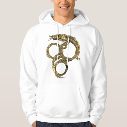 Golden Line Dragon - Elegant Mythisch Wezen Hoodie (Voorkant)