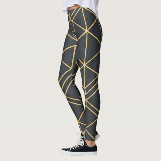 Golden Line Geometry – Seamless Elegant Geometric Leggings (Links)