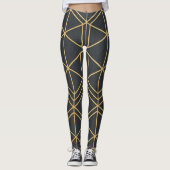 Golden Line Geometry – Seamless Elegant Geometric Leggings (Voorkant)