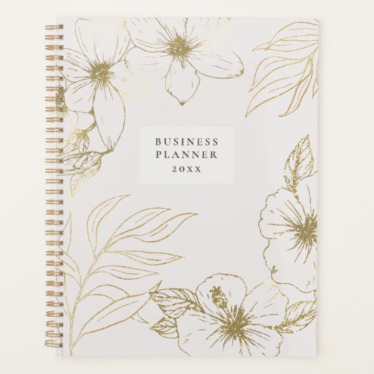 Golden line kunst bloemen business Planner (Voorkant)