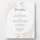 Golden Lineart Bloemen Drinken Menu Fotoplaat (Voorkant)
