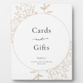 Golden Lineart Bloemen Kaarten en geschenken Fotoplaat (Voorkant)