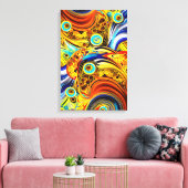 Golden Lines Canvas Afdruk (Insitu (Woonkamer))