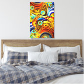 Golden Lines Canvas Afdruk (Insitu (Slaapkamer))