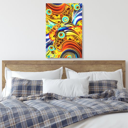 Golden Lines Canvas Afdruk (Insitu (Slaapkamer))