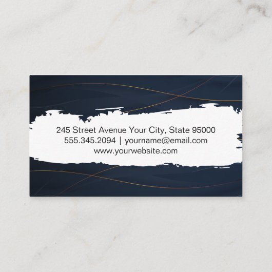 Golden Lines | Donkere blauwe achtergrond Visitekaartje (Achterkant)