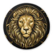 Golden Lion Black Keramische Knop (Voorkant)