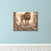 Golden Lion Canvas Afdruk (Insitu (Houten vloer))