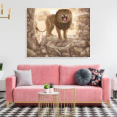 Golden Lion Canvas Afdruk (Insitu (Woonkamer))