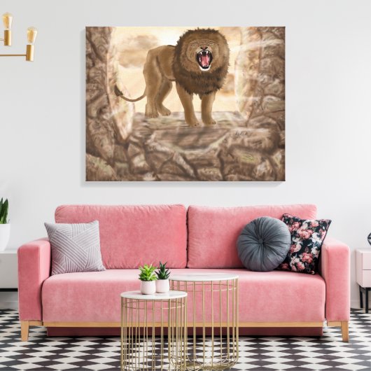 Golden Lion Canvas Afdruk (Insitu (Woonkamer))