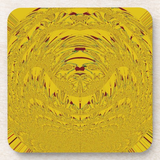 Golden Lion Head Art Print Bier Onderzetter (Voorkant)