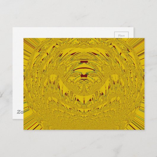 Golden Lion Head Art Print Briefkaart (Voorkant / Achterkant)