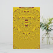 Golden Lion Head Art Print Briefpapier (Staand voorkant)