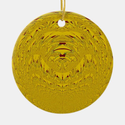 Golden Lion Head Art Print Keramisch Ornament (Voorkant)