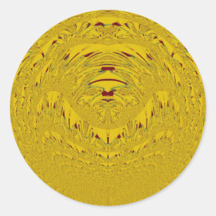 Golden Lion Head Art Print Ronde Sticker