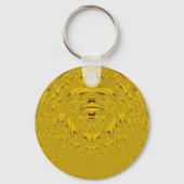 Golden Lion Head Art Print Sleutelhanger (Voorkant)