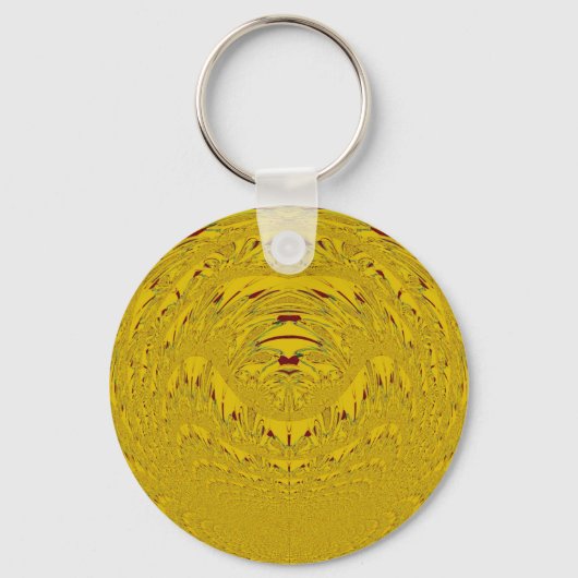 Golden Lion Head Art Print Sleutelhanger (Voorkant)