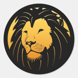 Golden Lion Head Logo Ronde Sticker