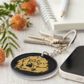 Golden Lion Head Sleutelhanger (Voorkant Rechts)