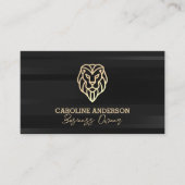 Golden Lion Logo | Achtergrond met zwarte streep Visitekaartje (Voorkant)