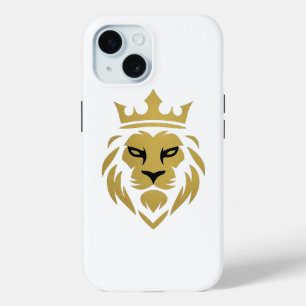 🦁 Golden Lion Luxe Telefoonhoes – Krachtig & vet iPhone 15 Case