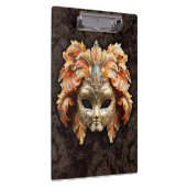 Golden Lion Mask with a Orange Feathers  Klembord (Rechts)