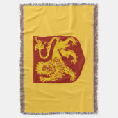 Golden Lion Red Shield Heraldry Deken (Voorkant Verticaal)