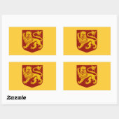 Golden Lion Red Shield Heraldry Rechthoekige Sticker (Vel)