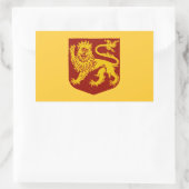Golden Lion Red Shield Heraldry Rechthoekige Sticker (Tas)
