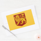 Golden Lion Red Shield Heraldry Rechthoekige Sticker (Envelop)