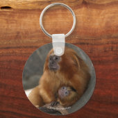 Golden Lion Tamarin met Baby 2 Sleutelhanger (Voorkant)